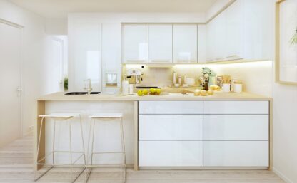 White Glossy Kitchen Cabinet at Kitchen Cabinets Warehouse